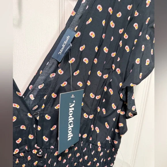 Modcloth Black Jumpsuit with Floral Design - Picture 4 of 8